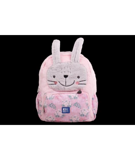 Oxford Kids Mochila Infantil 8.5L Tacto Suave Peluche - Diseño de Conejo Bunbun - Ideal para Niños Pequeños - Espaciosa y Comoda