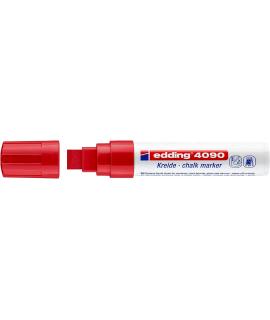Edding 4090 Rotulador de Tiza Liquida - Punta Biselada - Trazo entre 4 y 15mm - Olor Neutro - Color Rojo