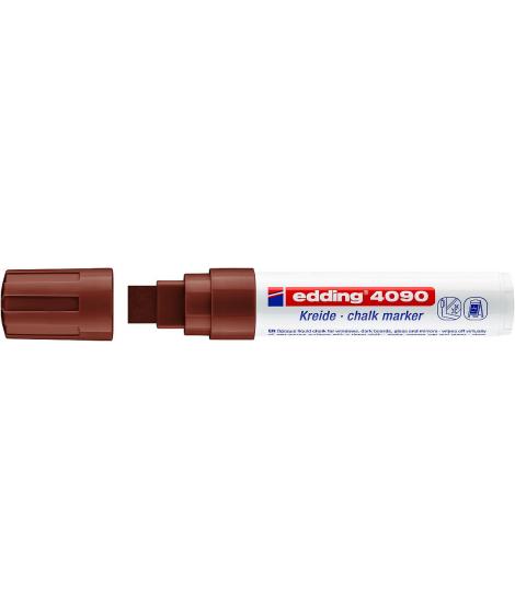 Edding 4090 Rotulador de Tiza Liquida - Punta Biselada - Trazo entre 4 y 15mm - Olor Neutro - Color Marron