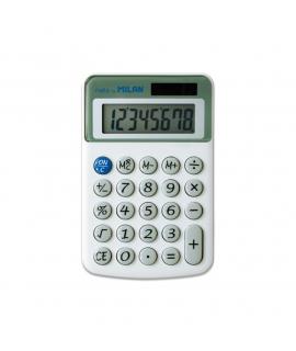 Milan Calculadora de Sobremesa 8 Digitos - 3 Teclas de Memoria y Raiz Cuadrada - Apagado Automatico - Color Blanco