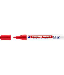 Edding 4095 Rotulador de Tiza Liquida - Punta Redonda - Trazo entre 2 y 3mm - Olor Neutro - Color Rojo