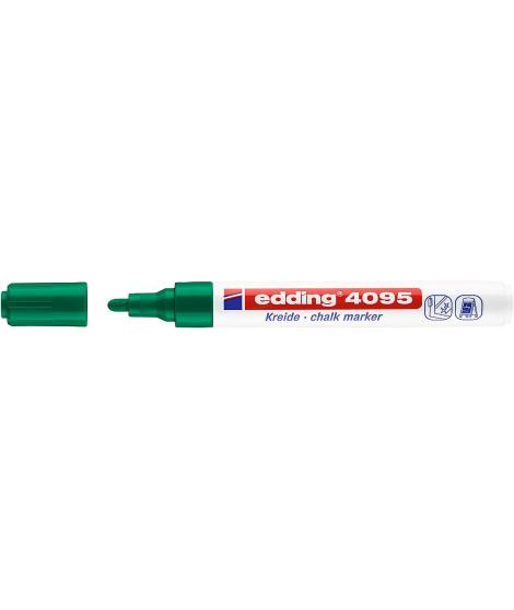 Edding 4095 Rotulador de Tiza Liquida - Punta Redonda - Trazo entre 2 y 3mm - Olor Neutro - Color Verde