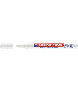 Edding 4095 Rotulador de Tiza Liquida - Punta Redonda - Trazo entre 2 y 3mm - Olor Neutro - Color Blanco