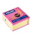 Milan Bloc de 400 Notas Adhesivas Fluo - Removibles - 76mm x 76mm - Colores Surtidos