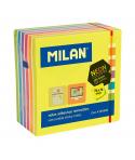 Milan Bloc de 400 Notas Adhesivas Neon - Removibles - 76mm x 76mm - Colores Surtidos