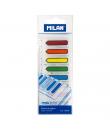 Milan Bloc de 120 Marcadores de Pagina - Plastico - Incluye Regla - Colores Transparentes Surtidos - Medidas 13mm x 5,9mm - Colo