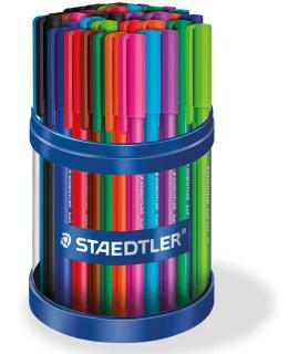 Staedtler Ball 432 Expositor de 50 Boligrafos de Bola - Trazo de 0.5mm - Escritura Suave - Colores Surtidos