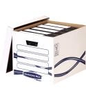 Fellowes Bankers Box Basic Maxi Contenedor de Archivos - Montaje Manual - Carton Reciclado Certificacion FSC - Dimensiones Inter