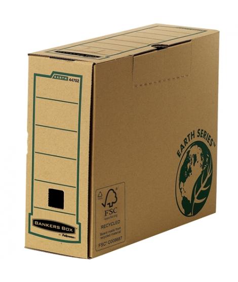 Fellowes Bankers Box Earth Caja de Archivo Definitivo A4 100mm - Montaje Manual - Carton Reciclado Certificacion FSC - Color Mar