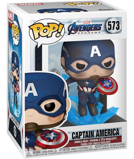 Funko Pop Marvel Avengers Endgame Capitan America con Escudo Roto y Mjolnir - Figura de Vinilo - Altura 9cm aprox.