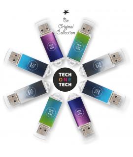 TechOneTech Be Original Gradient Pack Ahorro de 8 Memorias USB 2.0 32GB - Diseños Surtidos (Pendrive)