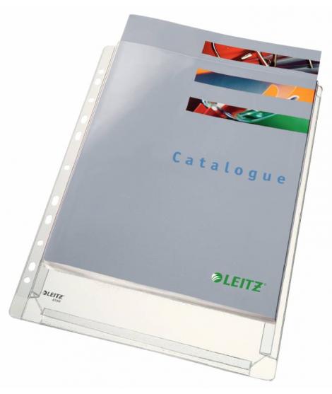 Esselte Fundas Fuelle Estandar A4 PVC Liso Multitaladro-11 - Capacidad 200 Hojas - Transparente (170 Micras)