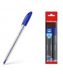 Erichkrause Pack de 3 Boligrafos U-108 Classic Stick 1.0 - Ultra Glide Technology - Color Azul