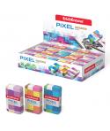 Erichkrause Pixel Goma de Borrar Suave de Forma Clasica - Fabricada de Caucho Termoplastico - Sin PVC - Colores Surtidos