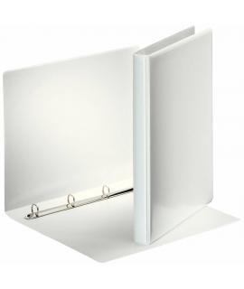 Esselte Carpeta Canguro Gama Basica 16mm - Mecanismo de 4 Anillas Redondas - 2 Bolsillos Exteriores - A4 - Blanco - Certificado 