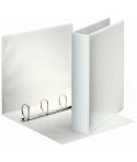 Esselte Carpeta Canguro con 4 Anillas Mixtas de 40mm - Formato A4 - 2 Bolsillos Exteriores - Certificado FSC - Color Blanco