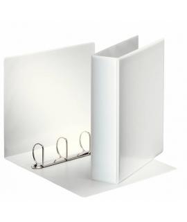 Esselte Carpeta Canguro Gama Basica 50mm - Mecanismo 4 Anillas Mixtas - 2 Bolsillos Exteriores - A4 - Blanco
