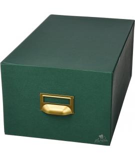 Mariola Fichero Carton Forrado en Geltex Nº5 para 500 Fichas - Medidas 250x190x250mm - Resistente y Duradero - Color Verde
