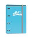 Dohe Serie Pastel Carpeta de 4 Anillas Formato A4 con Recambio de 100 Hojas - 4 Separadores de Colores - Cierre con Goma Elastic