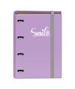 Dohe Serie Pastel Carpeta de 4 Anillas Formato A4 con Recambio de 100 Hojas - 4 Separadores de Colores - Cierre con Goma Elastic