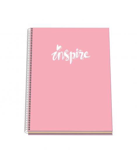 Dohe Serie Pastel Cuaderno con Espiral - Tamaño A4 de 100 Hojas 90gr - Hojas Microperforadas con 4 Taladros - Cuadricula 5mm - C