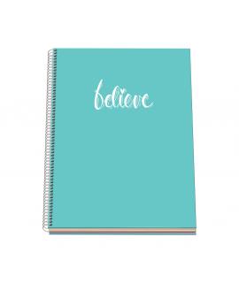 Dohe Serie Pastel Cuaderno con Espiral - Tamaño A4 de 100 Hojas 90gr - Hojas Microperforadas con 4 Taladros - Cuadricula 5mm - C