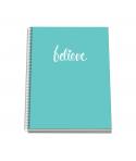Dohe Serie Pastel Cuaderno con Espiral - Tamaño A4 de 100 Hojas 90gr - Hojas Microperforadas con 4 Taladros - Cuadricula 5mm - C