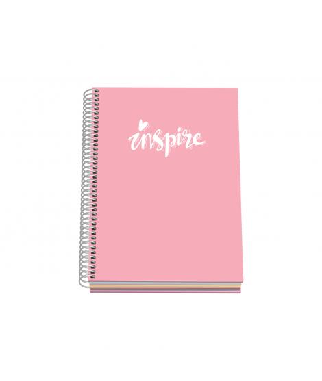 Dohe Serie Pastel Cuaderno con Espiral - Tamaño A5 de 100 Hojas 90gr - Hojas Microperforadas con 2 Taladros - Cuadricula 5mm - C