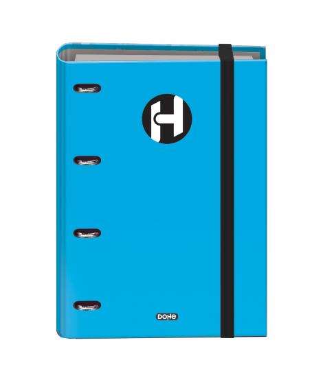 Dohe Serie Icon Carpeta de 4 Anillas Formato A4 con Recambio de 100 Hojas de 90 gr y 4 Taladros - Cierre con Goma Elastica - Ani