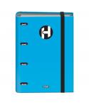 Dohe Serie Icon Carpeta de 4 Anillas Formato A4 con Recambio de 100 Hojas de 90 gr y 4 Taladros - Cierre con Goma Elastica - Ani