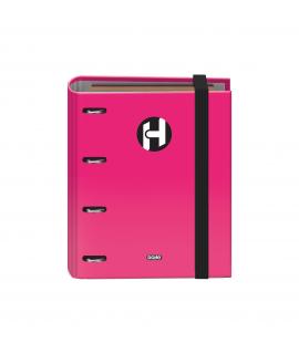 Dohe Serie Icon Carpeta de 4 Anillas Formato A5 con Recambio de 100 Hojas de 90 gr y 4 Taladros - Cierre con Goma Elastica - Ani