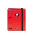 Dohe Serie Icon Carpeta de 4 Anillas Formato A5 con Recambio de 100 Hojas de 90 gr y 4 Taladros - Cierre con Goma Elastica - Ani