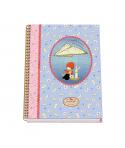Dohe Santoro Poppi Loves Messenger Cuaderno Espiral Tapa Dura - Tamaño A4 de 100 Hojas 90gr - Hojas Microperforadas con 4 Taladr