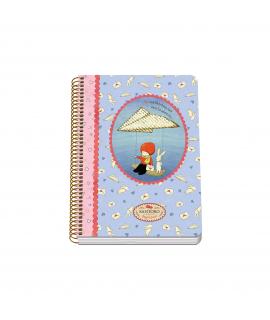 Dohe Santoro Poppi Loves Messenger Cuaderno Espiral Tapa Rigida - Tamaño A5 de 80 Hojas 90gr - Hojas con Cuadricula 4mm