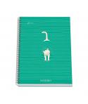 Dohe Santoro Felines Cuaderno Espiral Tapa Dura - Tamaño A4 de 100 Hojas 90gr - Hojas Microperforadas con 4 Taladros - Cuadricul