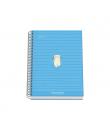 Dohe Santoro Felines Cuaderno Espiral Tapa Dura - Tamaño A5 de 100 Hojas 90gr - Hojas Microperforadas con 2 Taladros - Cuadricul