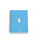 Dohe Santoro Felines Cuaderno Espiral Tapa Dura - Tamaño A5 de 100 Hojas 90gr - Hojas Microperforadas con 2 Taladros - Cuadricul