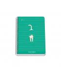 Dohe Santoro Felines Cuaderno Espiral Tapa Rigida - Tamaño A5 de 80 Hojas 90gr - Hojas con Cuadricula 4mm