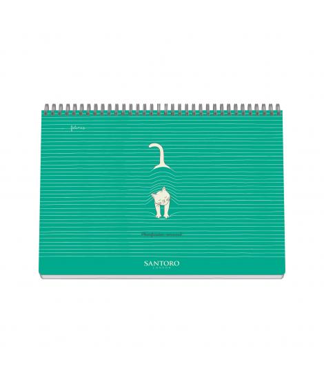 Dohe Santoro Felines Planificador Perpetuo Espiral Wireo Tapa Semirigida - Encuadernacion Horizontal Tamaño A4 - Interior Semana