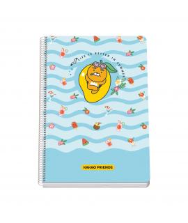 Dohe Kakao Friends Summer Holiday Cuaderno Espiral Tapa Rigida - Tamaño Folio de 80 Hojas 90gr - Hojas con Cuadricula 4mm