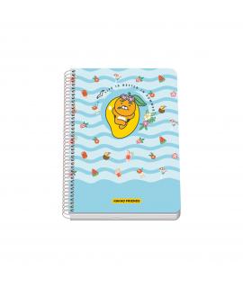 Dohe Kakao Friends Summer Holiday Cuaderno Espiral Tapa Rigida - Tamaño A5 de 80 Hojas 90gr - Hojas con Cuadricula 4mm