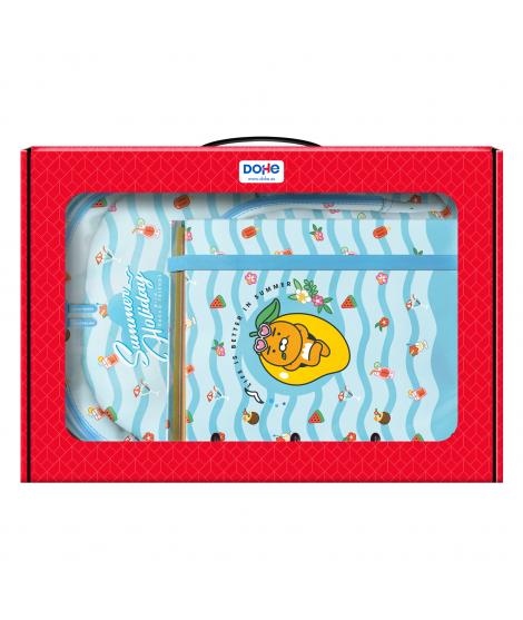 Dohe Kakao Friends Summer Holiday Pack de Mochila Grande + Portatodo Triple + Carpeta de 4 Anillas Formato A4 con Recambio de 10