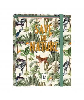 Dohe WWF Save the Nature Carpeta de 4 Anillas Formato A4 con Recambio de 100 Hojas - 4 Separadores Polipropileno de Colores -