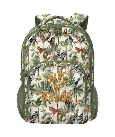 Dohe WWF Save the Nature Mochila Escolar Grande - 3 Compartimentos - Bolsillos Laterales - Tirantes Acolchados y Ajustables - Ad