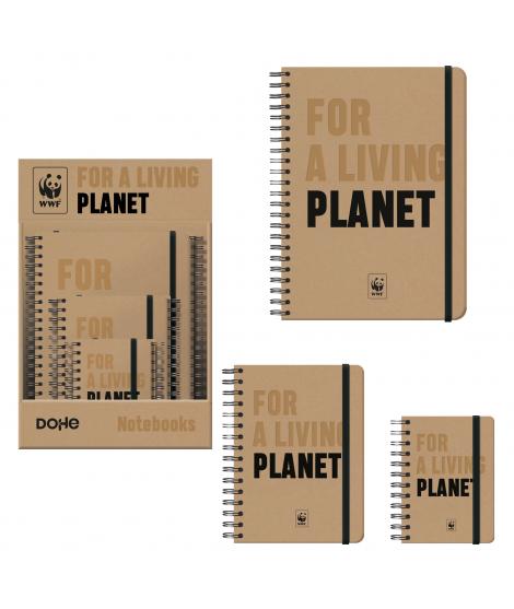 Dohe WWF Classic Expositor de 12 Cuadernos Espiral Wireo - Tamaños A4, A5 y A6 - 96 Hojas Lisas en Papel Ahuesado de 80 g/m2 - C