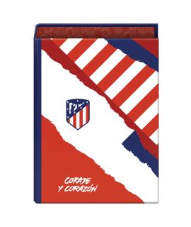 Dohe Atletico de Madrid Coraje y Corazon Carpeta de 4 Anillas Formato Folio - Cubierta de Carton Forrado - Anillas Niqueladas