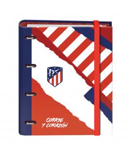 Dohe Atletico de Madrid Coraje y Corazon Carpeta de 4 Anillas Formato A4 con Recambio de 100 Hojas - 4 Separadores de Colores - 