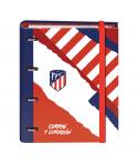 Dohe Atletico de Madrid Coraje y Corazon Carpeta de 4 Anillas Formato A4 con Recambio de 100 Hojas - 4 Separadores de Colores - 