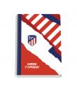 Dohe Atletico de Madrid Coraje y Corazon Cuaderno Espiral Tapa Rigida - Tamaño Folio de 80 Hojas 90gr - Hojas con Cuadricula 4mm