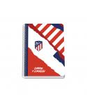 Dohe Atletico de Madrid Coraje y Corazon Cuaderno Espiral Tapa Rigida - Tamaño A5 de 80 Hojas 90gr - Hojas con Cuadricula 4mm